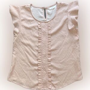 Mine Blush Ruffle Sleeve Blouse